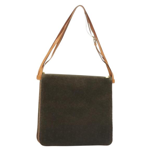 CELINE C Macadam Canvas Shoulder Bag Suede Brown Gold - Picture 1 of 13